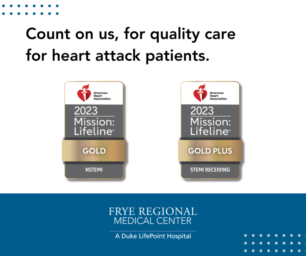 Frye Regional Medical Center Is Nationally Recognized for Quality Care for Heart Attack Patients